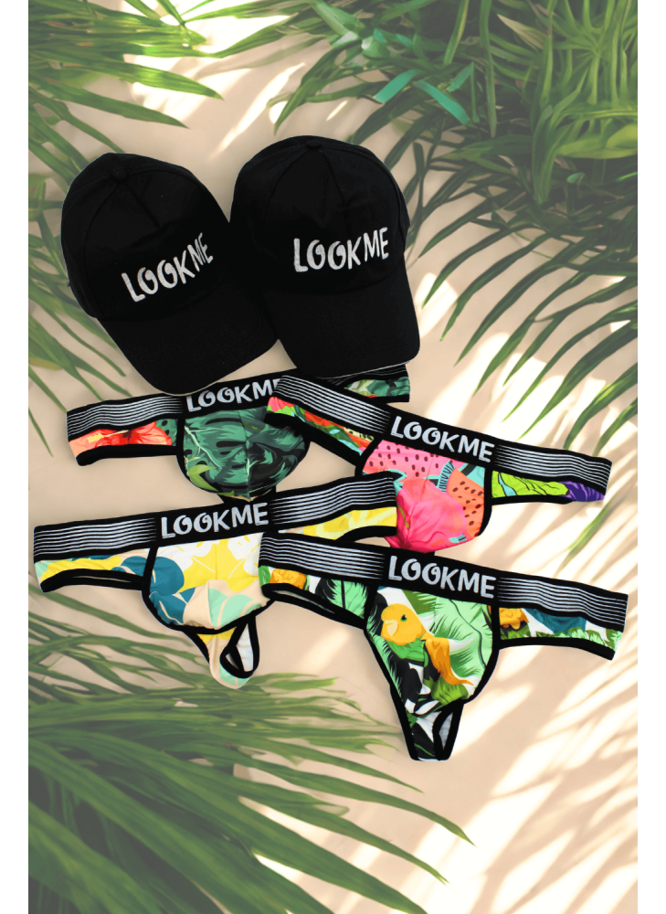 Pack 4 Strings Homme LM2402-57 LOOKME + 2 Casquettes Offertes